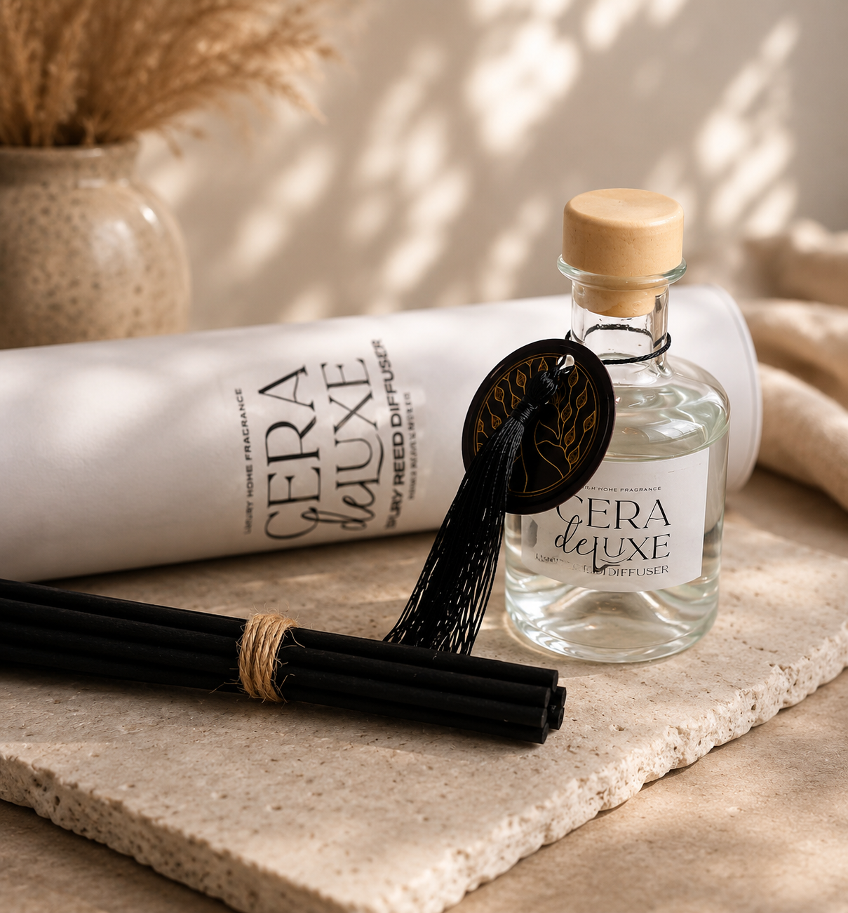 Large Luxury Clear Glass Reed Diffuser & Gift Box