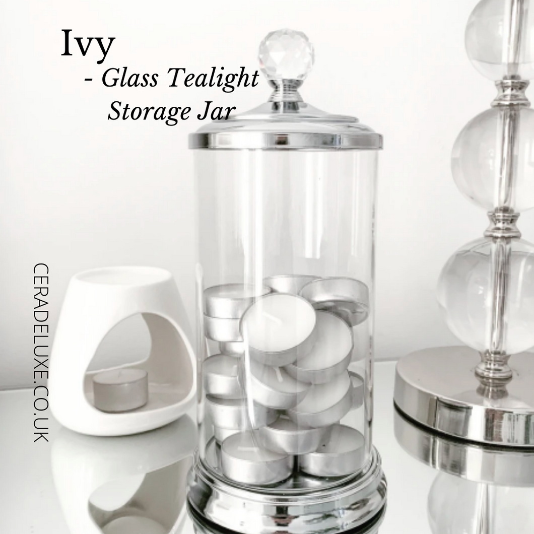 Ivy Glass - Tealight Storage Jar - Cera De Luxe - The Wax Melt Company 